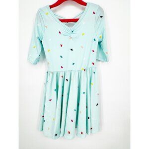 Dotdotsmile Girls Dress Size 3/4 Blue with Multi Color Dots
